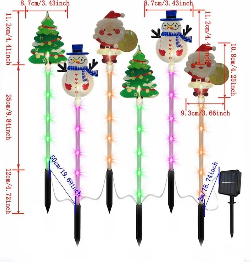 FestiveGlow™ - Moving Christmas Lights Solar & Battery LED Waterproof (6 - Pack) - B Said Vibe