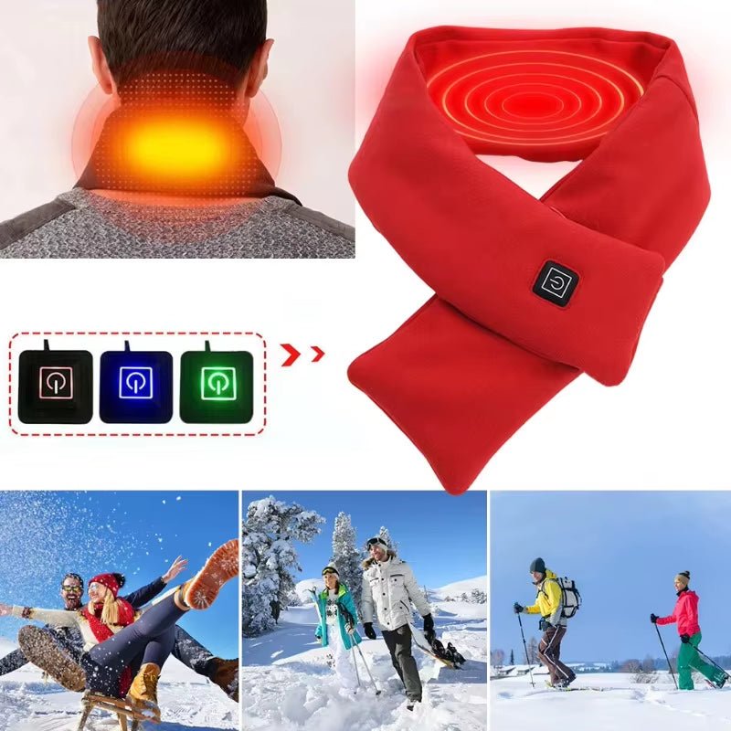 HeatWrap™ USB Heating Scarf – 3 - Gear Temperature Control, Fleece Washable Electric Neck Warmer (Battery Not Included) – Winter & Camping Warmer - B Said Vibe