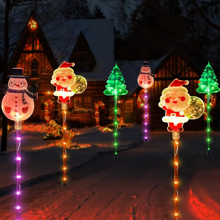 FestiveGlow™ - Moving Christmas Lights Solar & Battery LED Waterproof (6 - Pack) - B Said Vibe