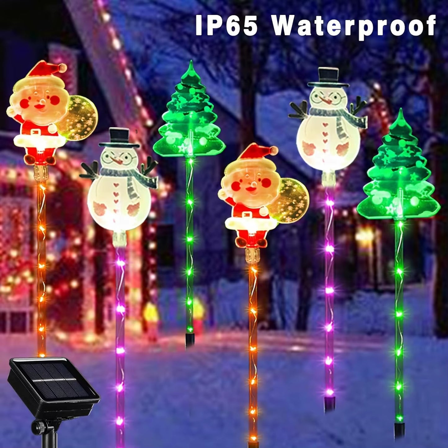 FestiveGlow™ - Moving Christmas Lights Solar & Battery LED Waterproof (6 - Pack) - B Said Vibe