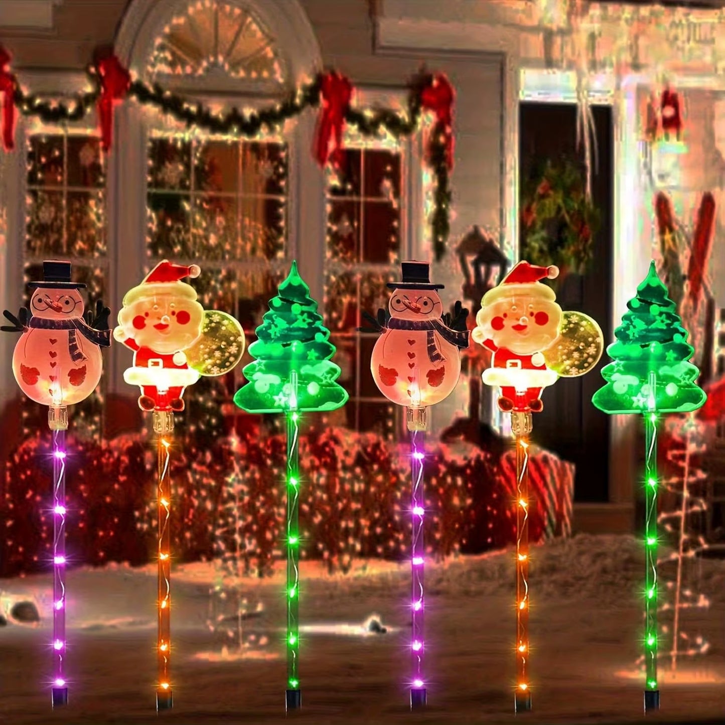 FestiveGlow™ - Moving Christmas Lights Solar & Battery LED Waterproof (6 - Pack) - B Said Vibe