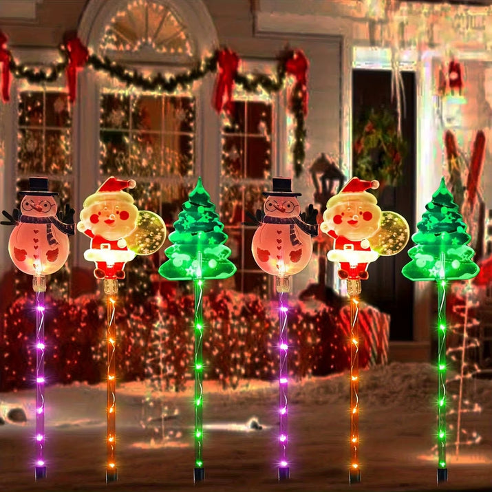 FestiveGlow™ - Moving Christmas Lights Solar & Battery LED Waterproof (6 - Pack) - B Said Vibe