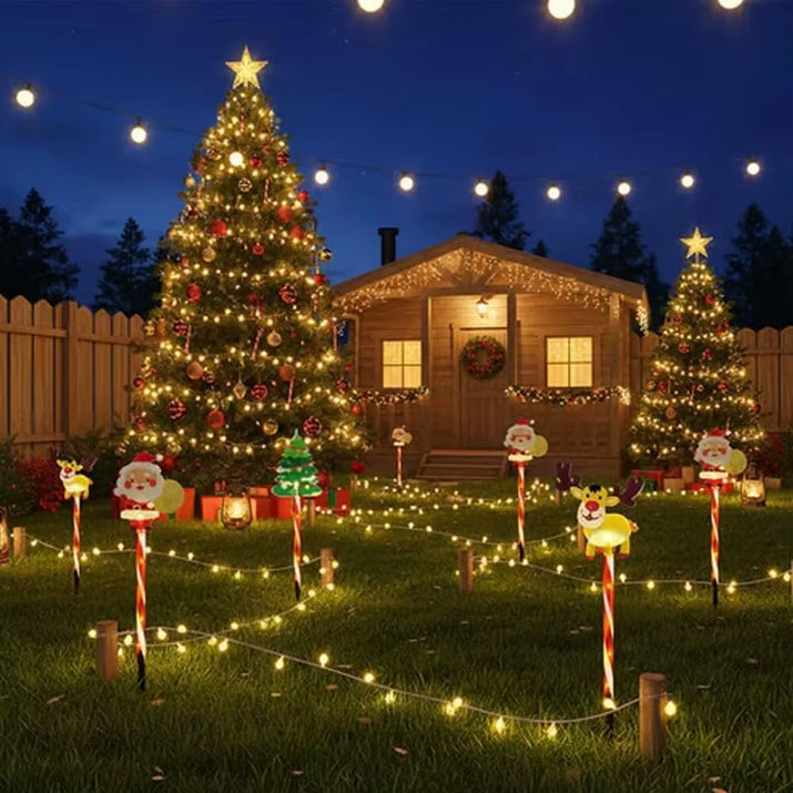FestiveGlow™ - Moving Christmas Lights Solar & Battery LED Waterproof (6 - Pack) - B Said Vibe