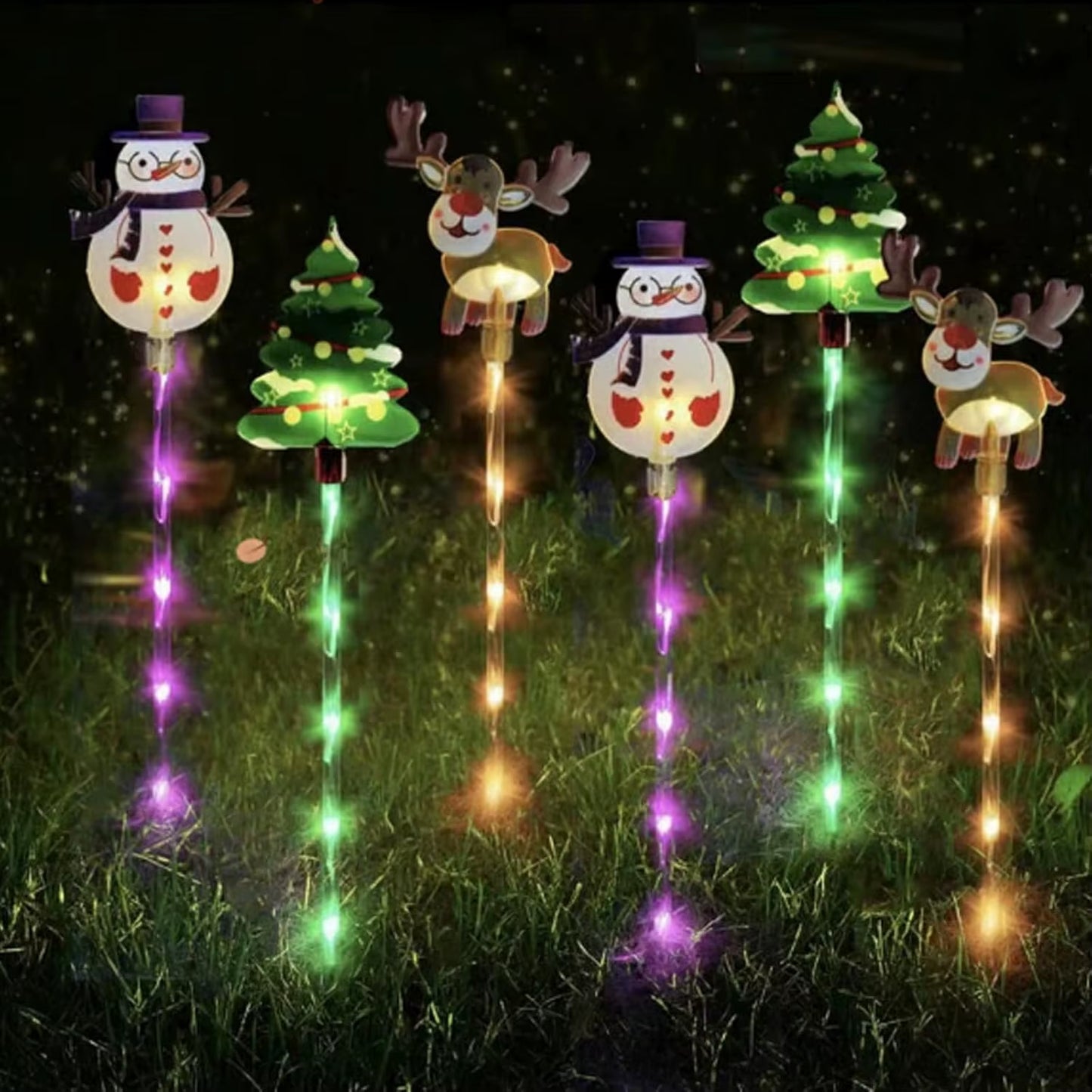 FestiveGlow™ - Moving Christmas Lights Solar & Battery LED Waterproof (6 - Pack) - B Said Vibe